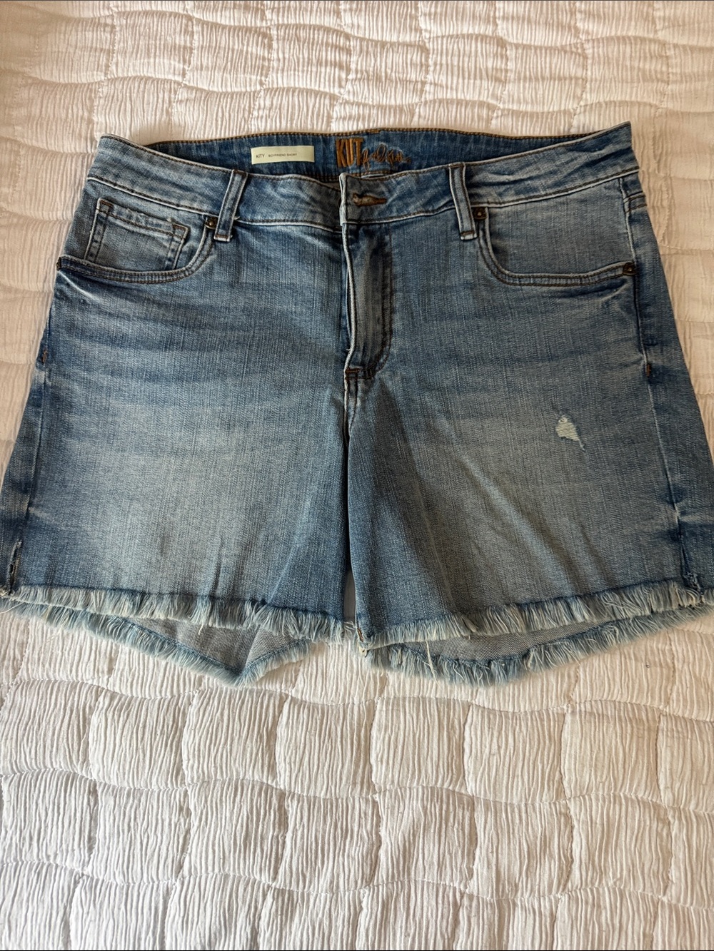 Kut from the Kloth Light Blue Distressed Denim Shorts